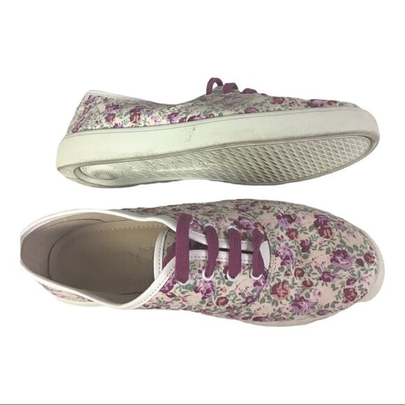Hotter Women’s Purple Floral Canvas Sneaker Size 8 - Picture 2 of 8